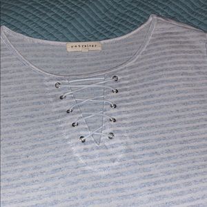 striped lace front top!